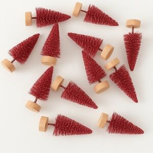 12 Pc Miniature Red Christmas Trees